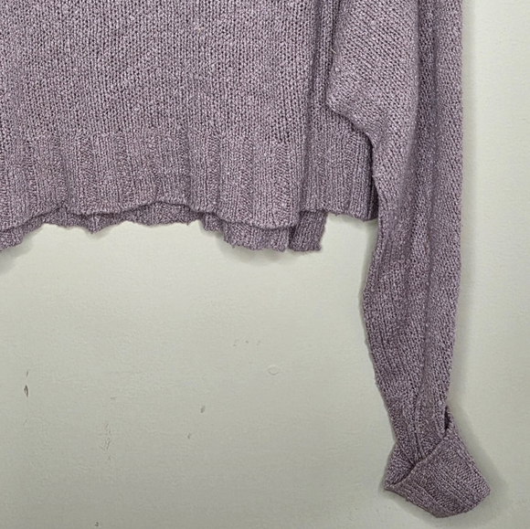 Ruby Moon | Mauve Pink Notched Neck Sweater Ribbed Hem Cuffed Sleeves Size Small - Picture 3 of 5